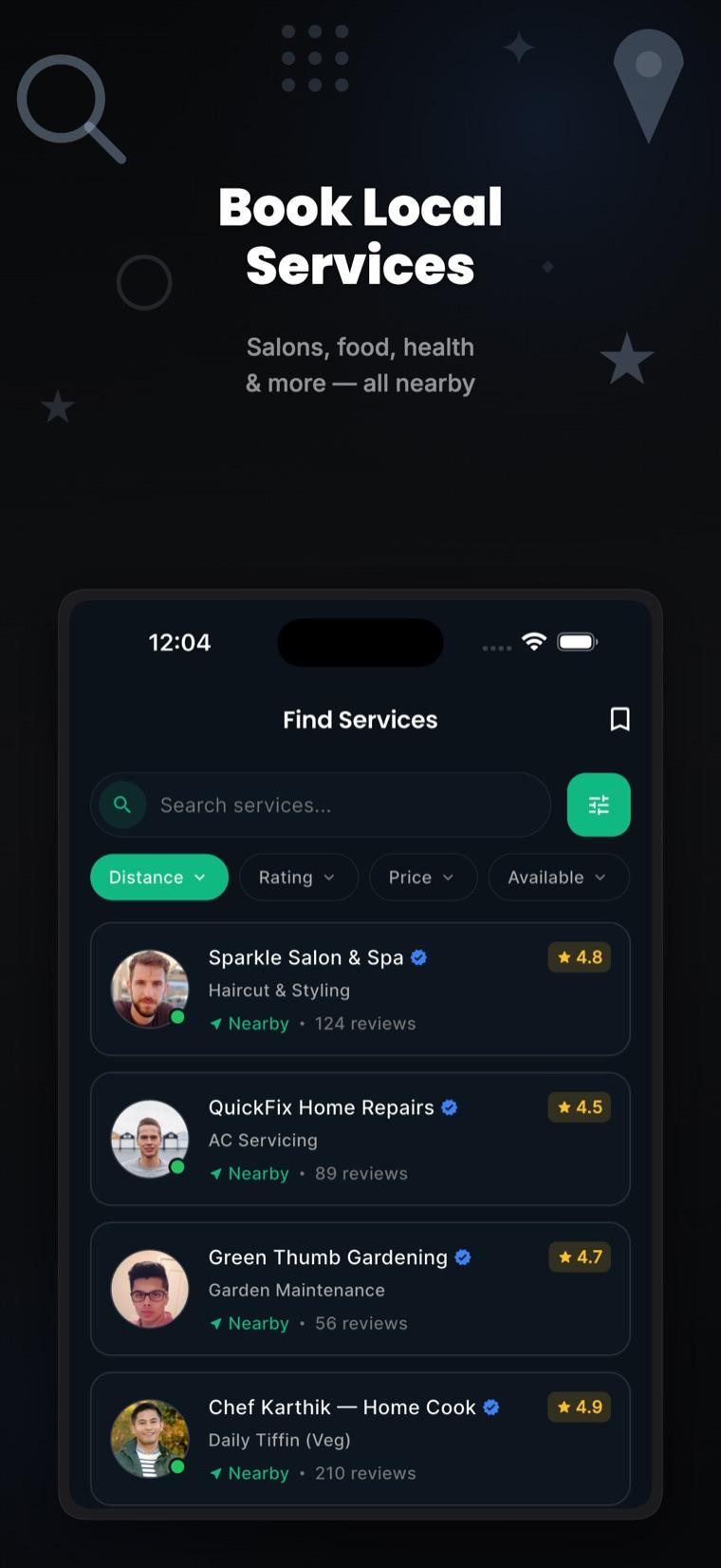 Discover local service providers