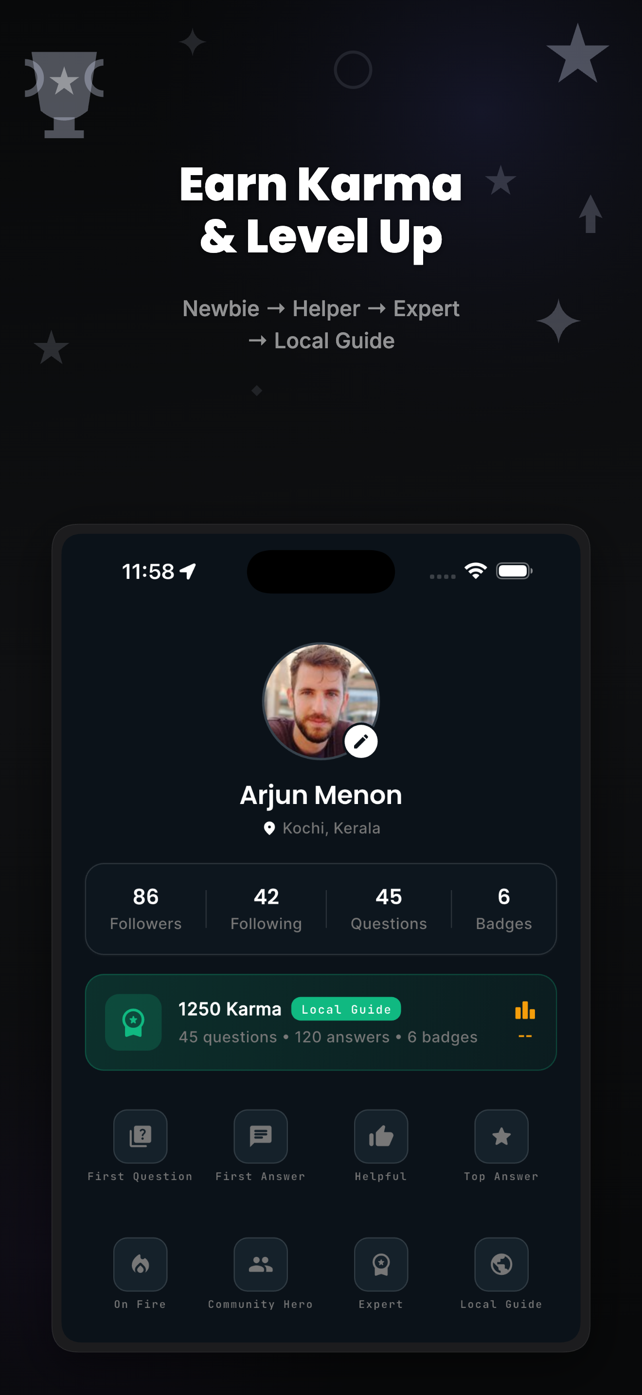 Level Up — Profile & Karma